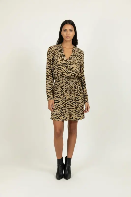 Robe Courte Beige et Noire - Taille XS/34