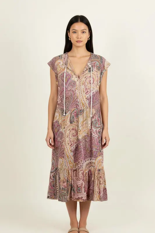 Robe Courte Beige et Rose - Taille S/36