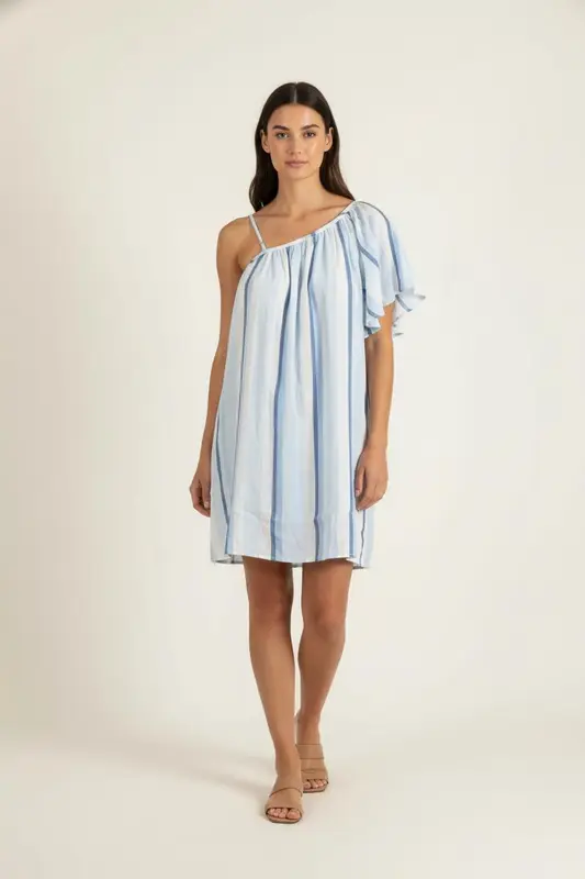 Robe Courte Bleu et Blanc - Taille XS/34