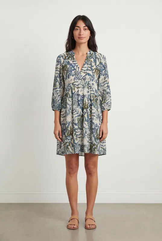 Robe Courte Bleu et Kaki - Taille M/38
