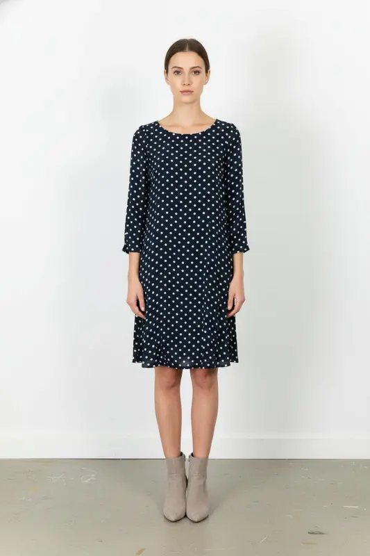 Robe Courte Bleu Marine et Blanche - Taille S/36