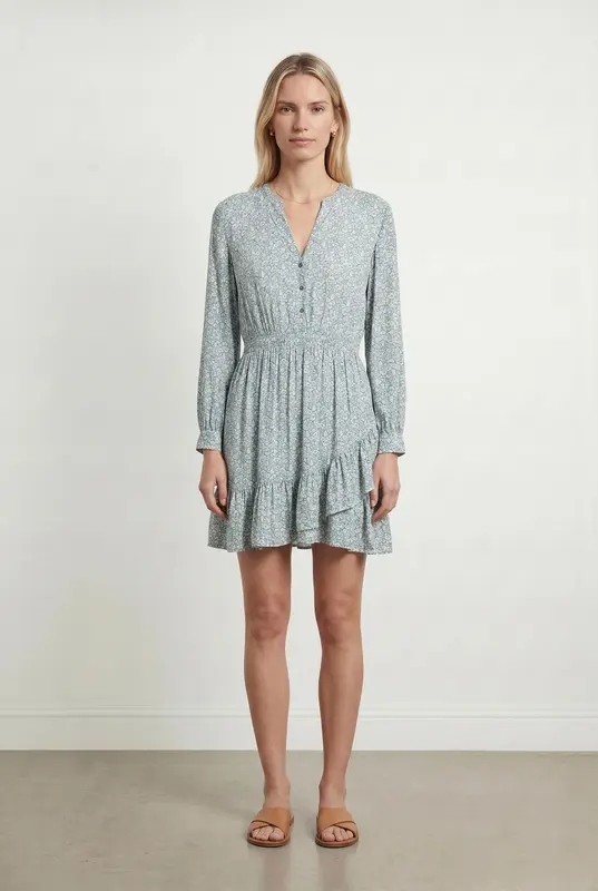 Robe Courte Bleue et Blanche - Taille S/36