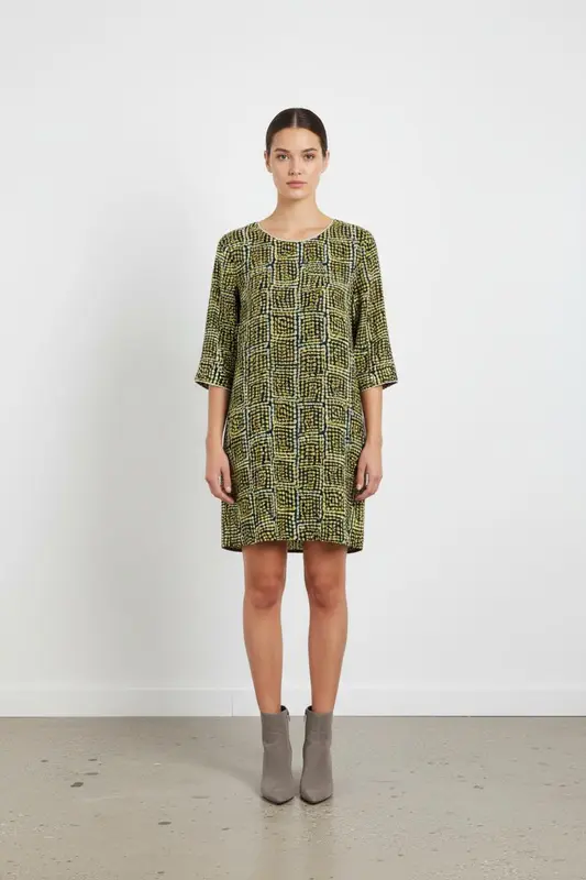 Robe Courte Bleue et Jaune - Taille L/40