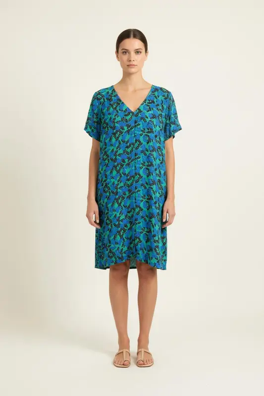 Robe Courte Bleue et Verte - Taille S/36