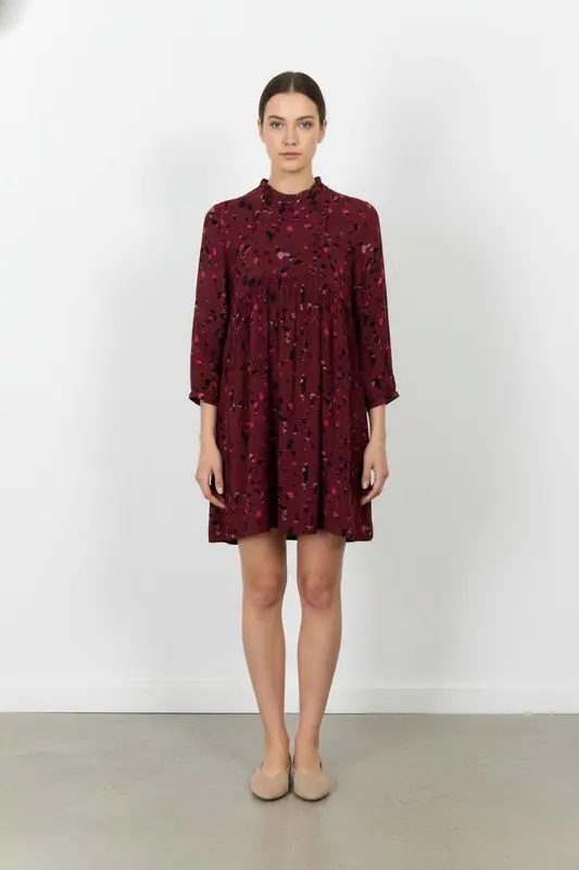 Robe Courte Bordeaux et Noir - Taille S/36