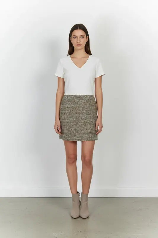 Robe Courte Écrue et Beige - Taille S/36