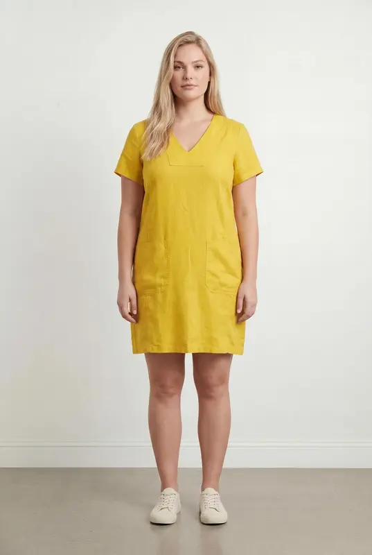 Robe Courte Jaune - Taille XXXL/46