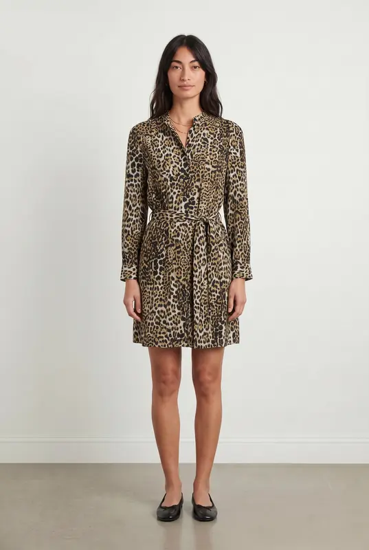 Robe Courte Léopard Multicolore - Taille M/38
