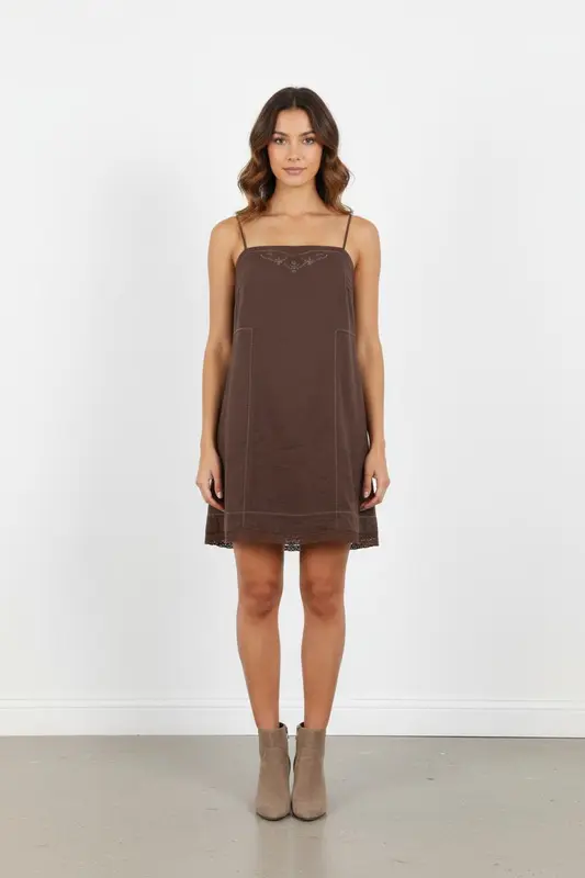 Robe Courte Marron - Taille M/38