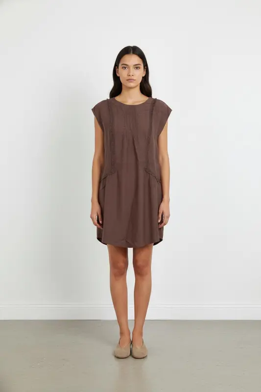 Robe Courte Marron - Taille XS/34