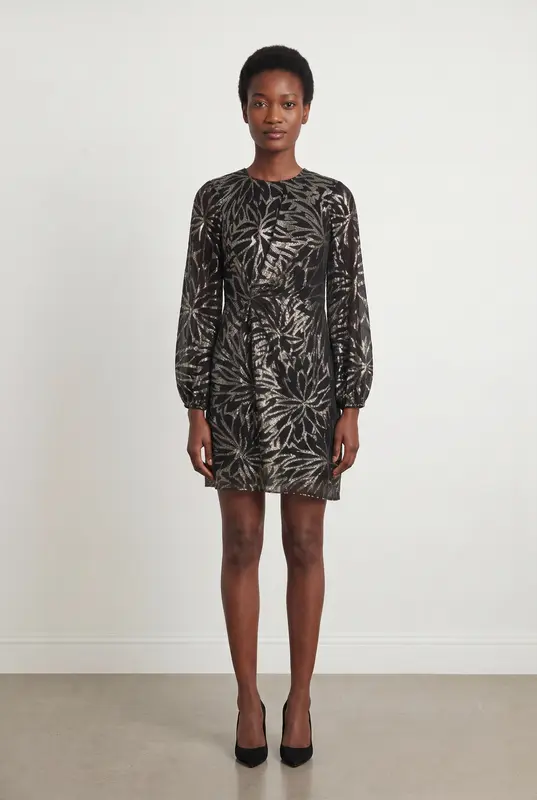 Robe Courte Noire et Argentée - Taille XS/34