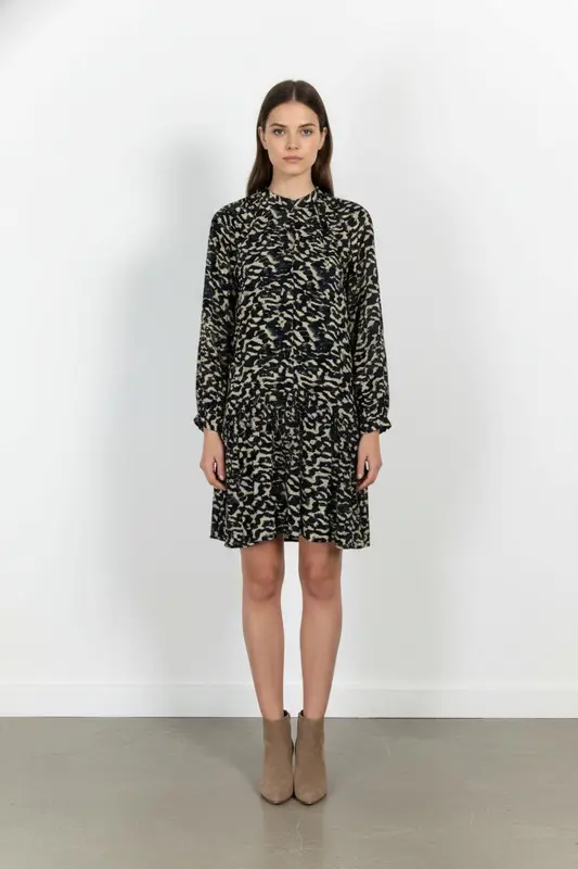 Robe Courte Noire et Beige - Taille S/36