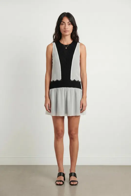 Robe Courte Noire et Grise - Taille M/38