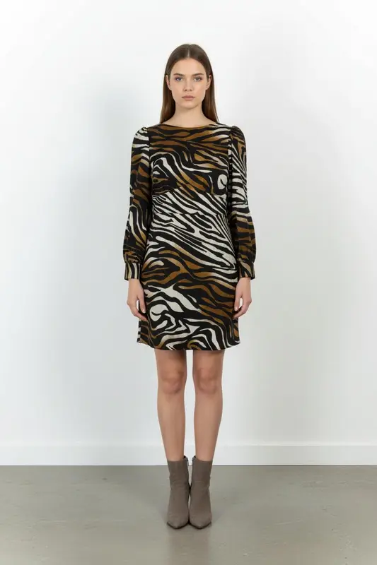 Robe Courte Noire et Marron - Taille S/36