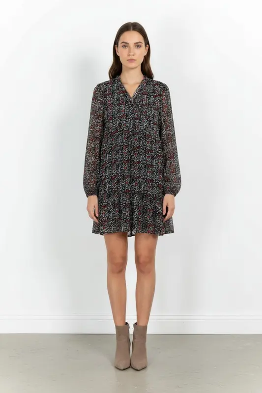 Robe Courte Noire et Rouge - Taille S/36