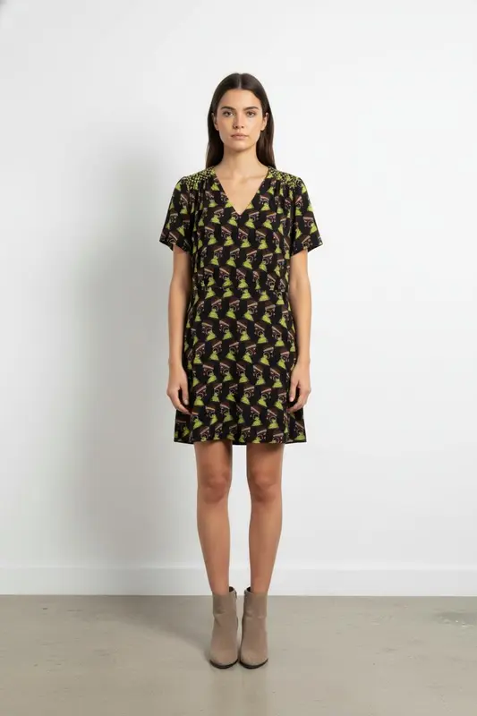 Robe Courte Noire et Verte - Taille M/38