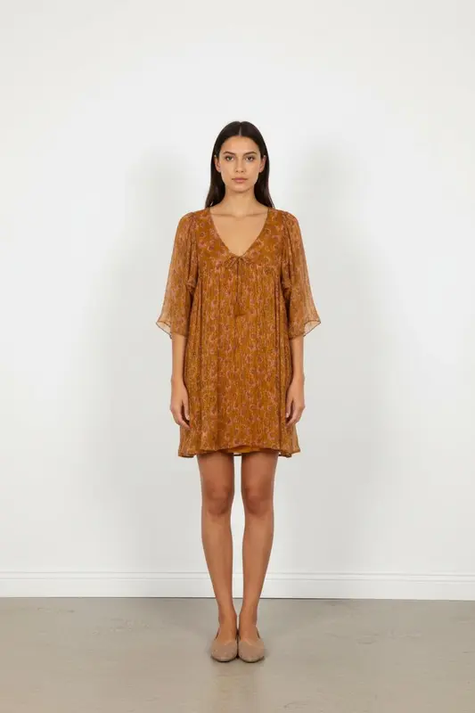 Robe Courte Orange et Rose - Taille S/36