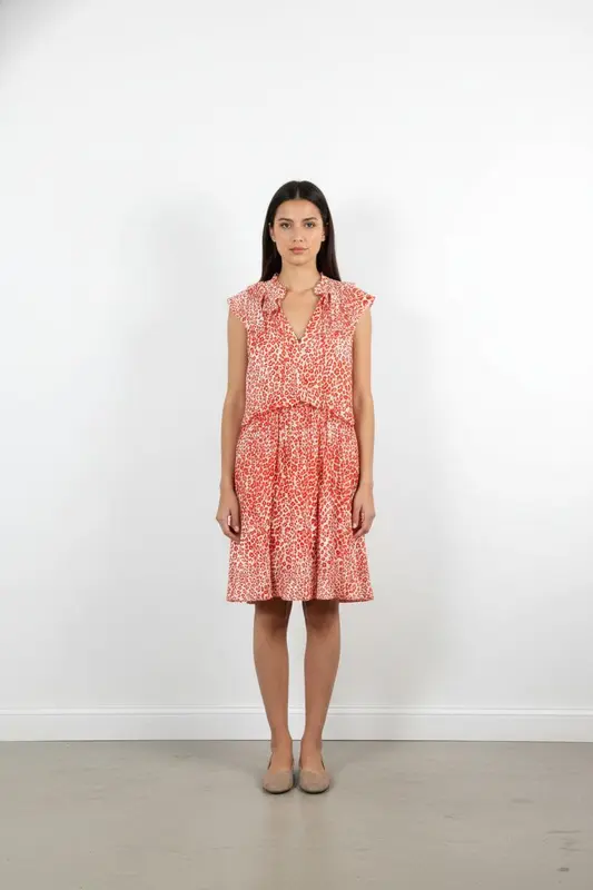 Robe Courte Rouge et Blanche - Taille L/40