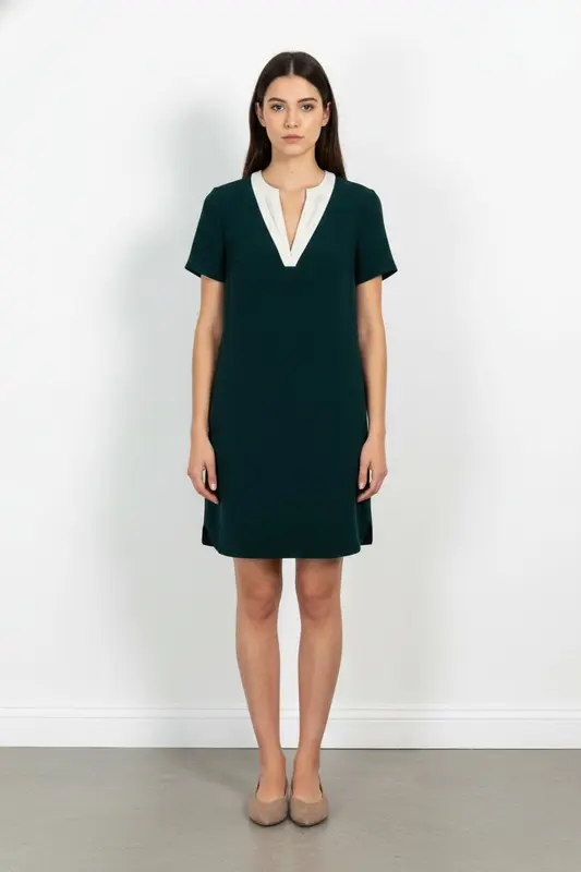 Robe Courte Verte et Blanche - Taille M/38