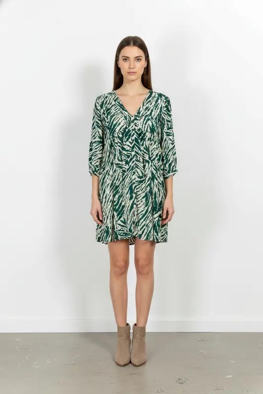 Robe Courte Verte et Blanche - Taille XS/34