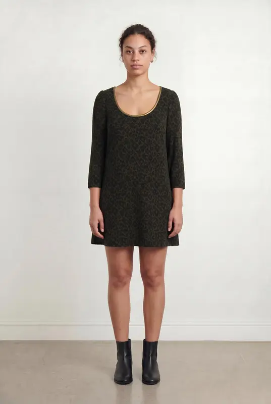 Robe Courte Verte et Noire - Taille L/40
