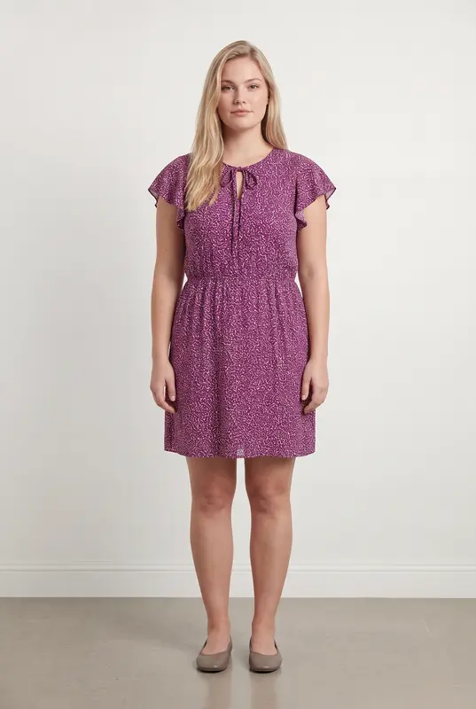 Robe Courte Violette et Blanche - Taille XL/42