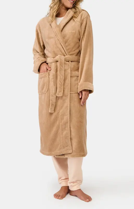 Robe de chambre en polaire - Camel