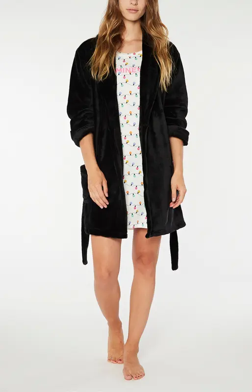 Robe de Chambre Uni - Noir