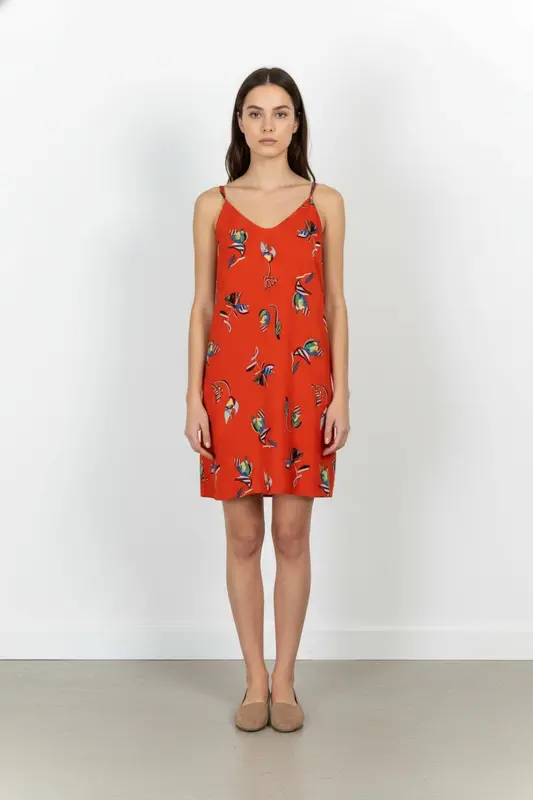 Robe Débardeur Orange et Multicolore - Taille XS/34