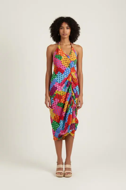Robe Dos Nu Multicolore - Taille XS/34