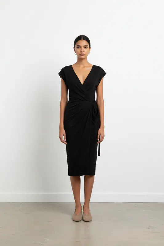 Robe Drapée Noire - Taille M/38