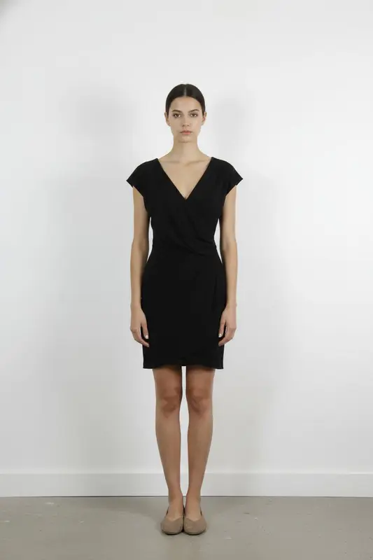 Robe Drapée Noire - Taille S/36