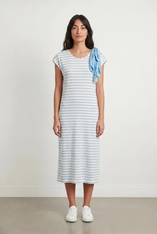 Robe Droite Blanche et Bleue - Taille M/38