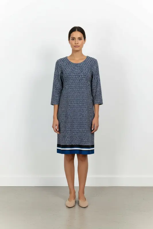 Robe Droite Bleu et Blanc - Taille XL/42