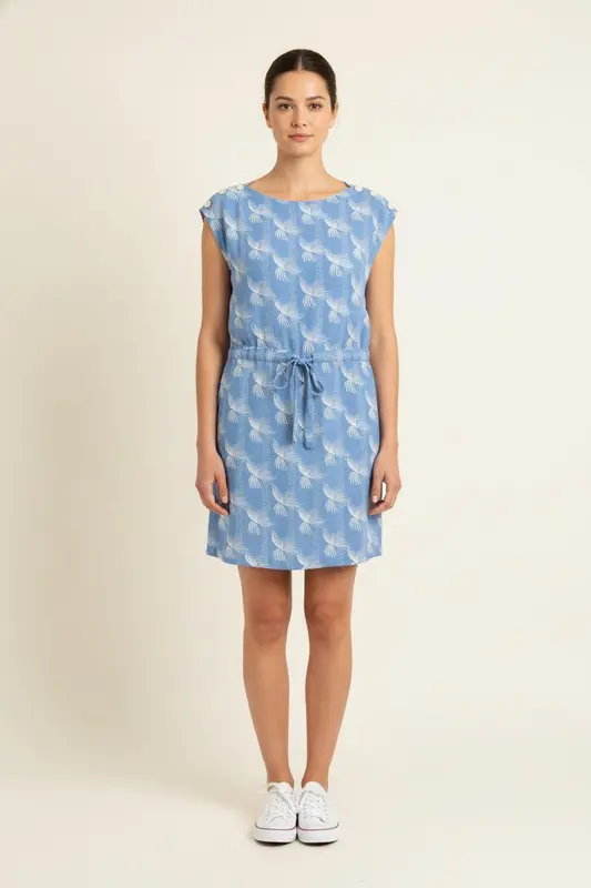 Robe Droite Bleu et Blanche - Taille XS/34