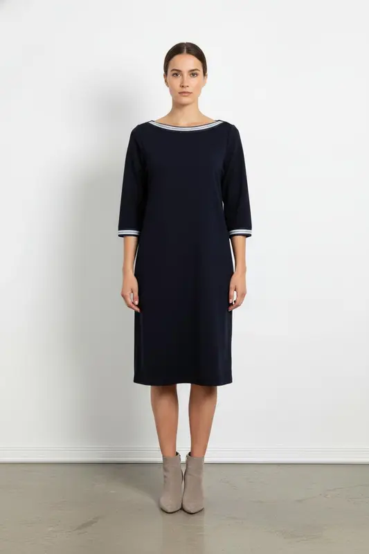 Robe Droite Bleue et Blanche - Taille S/36
