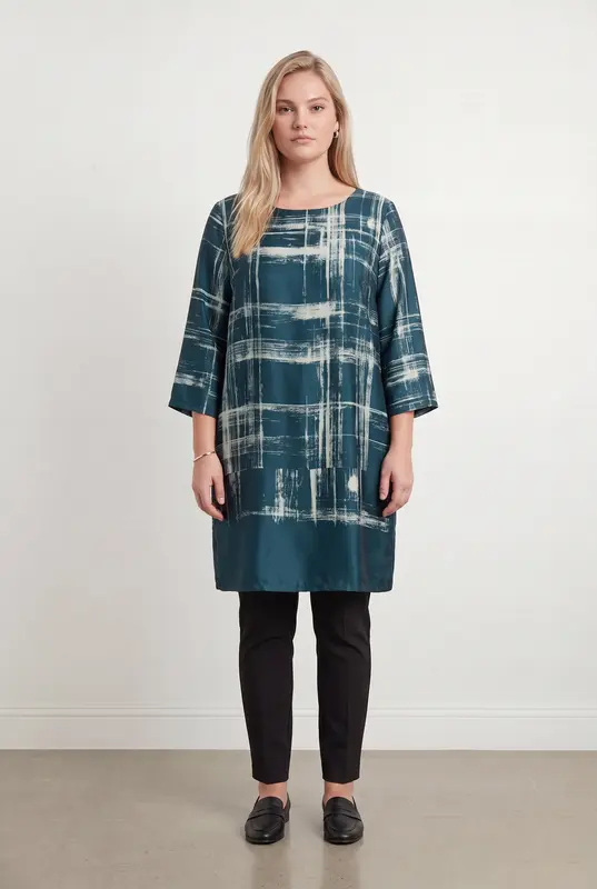 Robe Droite Bleue et Blanche - Taille XL/42