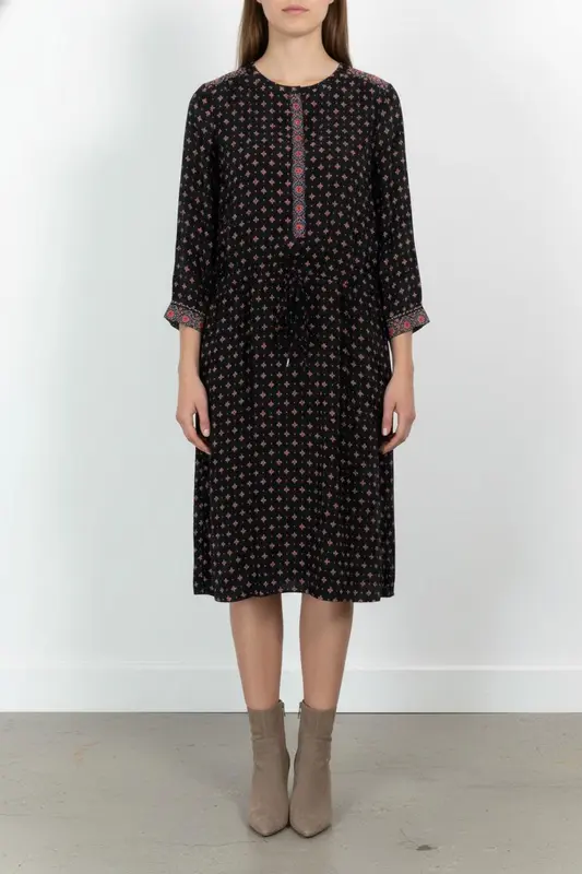 Robe Droite Noire et Rose - Taille XL/42