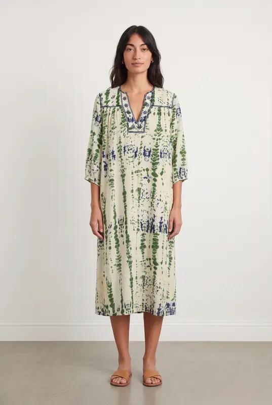 Robe Droite Verte et Bleue - Taille XS/34