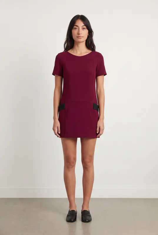 Robe droite violette et noire - Taille S/36