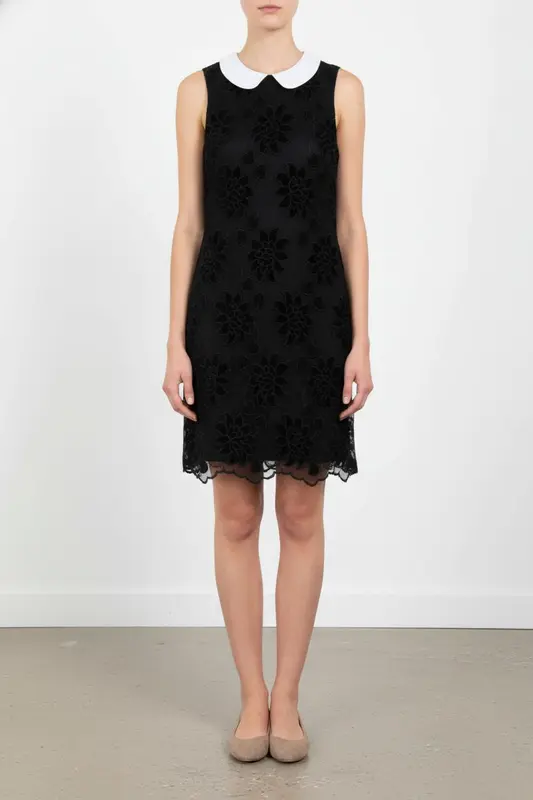 Robe en dentelle noire et blanche - Taille S/36