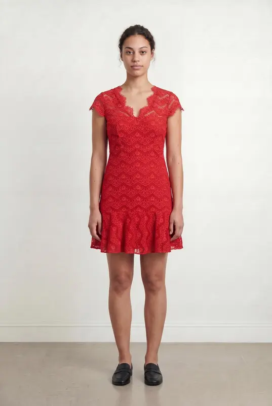 Robe en Dentelle Rouge - Taille XL/42