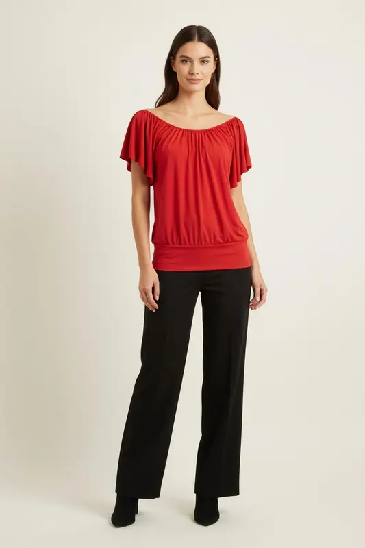 Robe Épaules Dénudées Rouge - Taille L/40