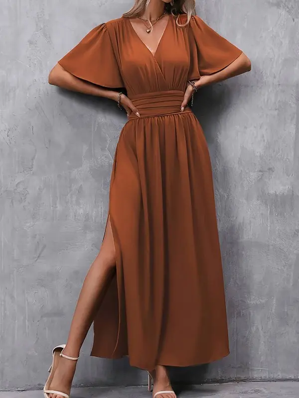 Robe femme décolleté en V coupe décontractée