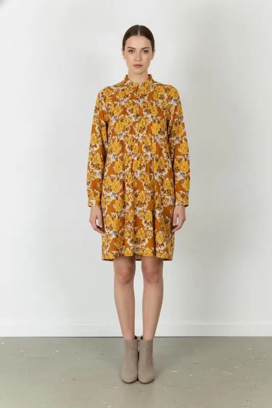 Robe Fleurie Jaune et Orange - Taille M/38