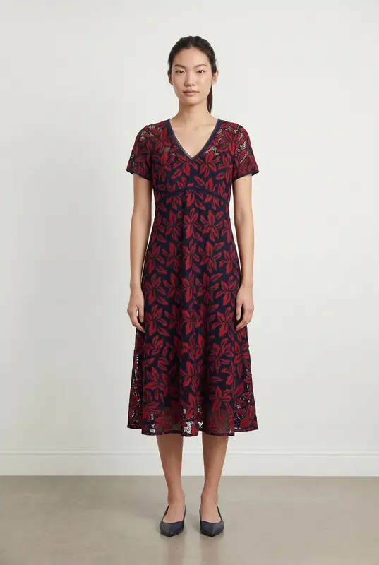 Robe Fleurie Rouge et Bleu - Taille M/38