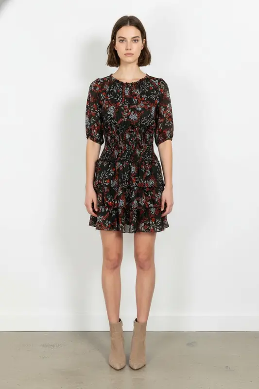Robe Fleurie Verte et Rouge - Taille S/36