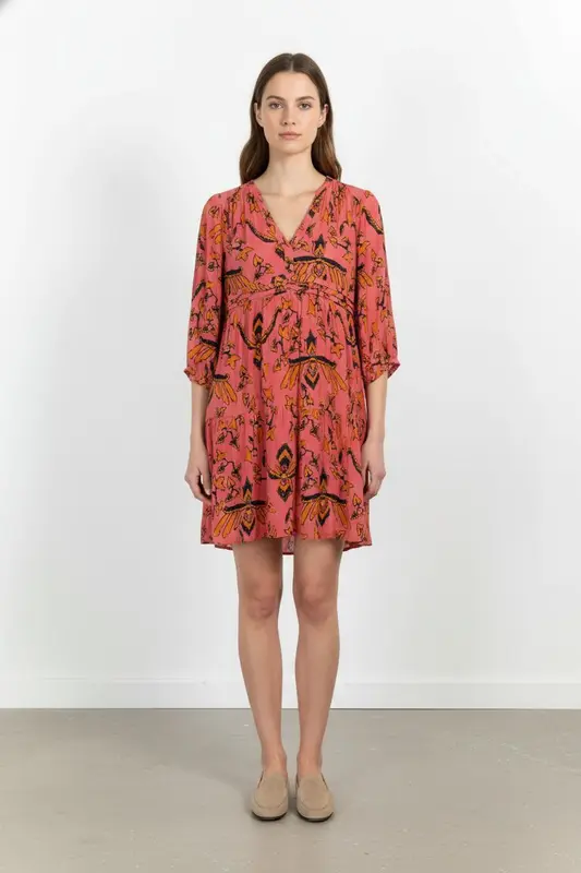 Robe Fluide Rose et Orange - Taille XS/34