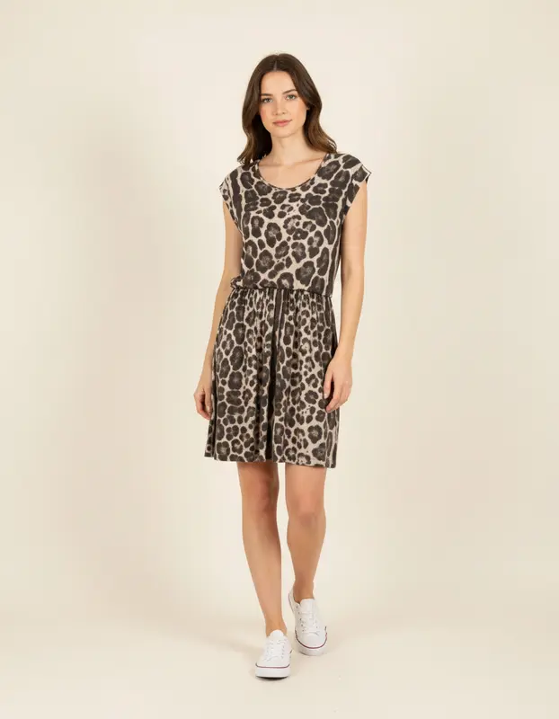 Robe grise à motifs léopard - Taille M/38