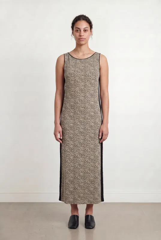 Robe Longue Beige et Noire - Taille L/40